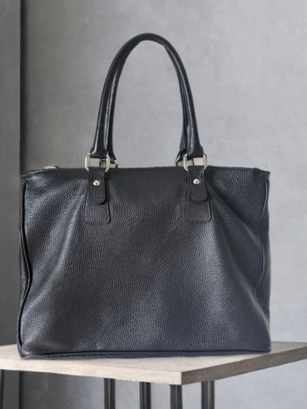 Claudia Firenze Genuine Italian leather large black bag made in Italy